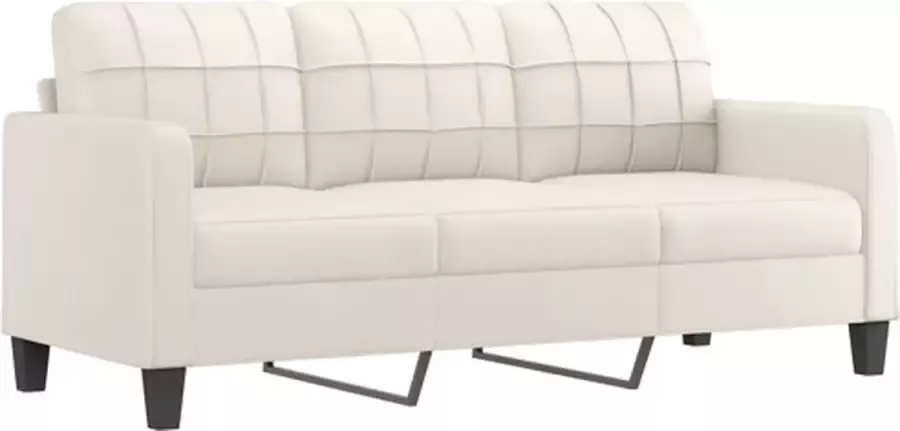 VIDAXL Driezitsbank 180 cm kunstleer crèmekleurig - Foto 2