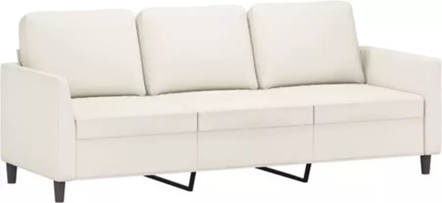 VIDAXL Driezitsbank 180 cm kunstleer crèmekleurig - Foto 2
