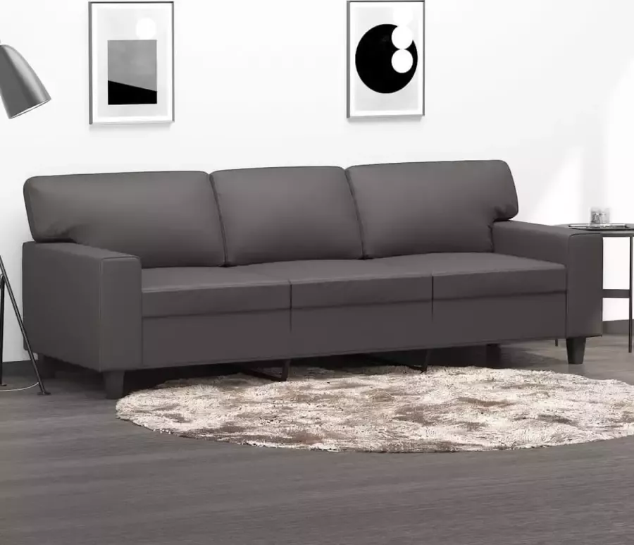 Vida XL vidaXL Driezitsbank 180 cm kunstleer grijs-VXL-359144 - Foto 3