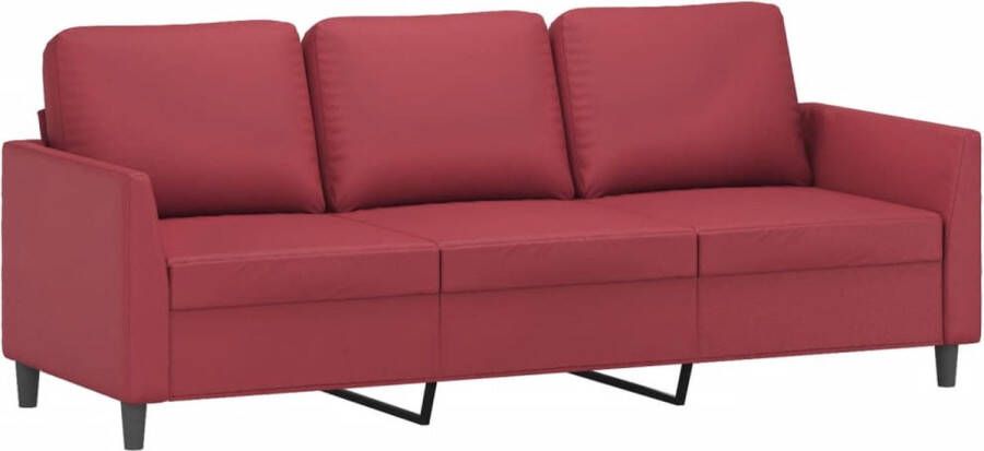 VidaXL -Driezitsbank-180-cm-kunstleer-wijnrood - Foto 2