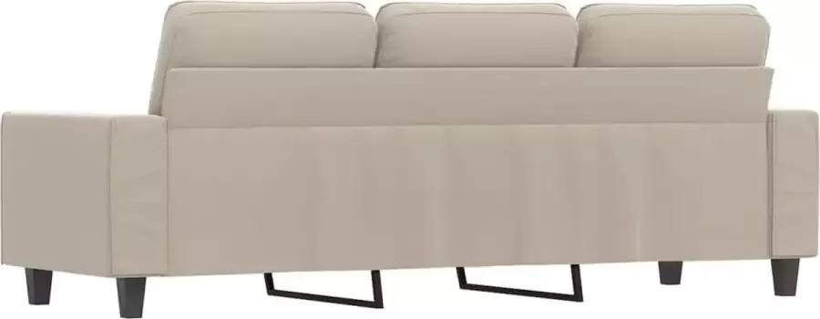 VidaXL Driezitsbank 180 cm microvezelstof crèmekleurig - Foto 3