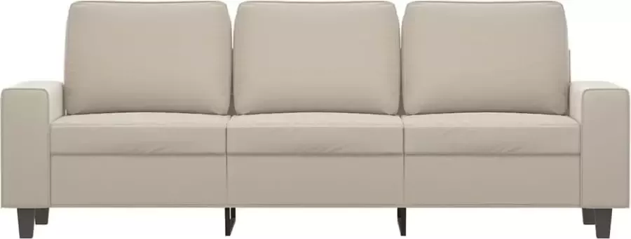 VidaXL Driezitsbank 180 cm microvezelstof crèmekleurig - Foto 2