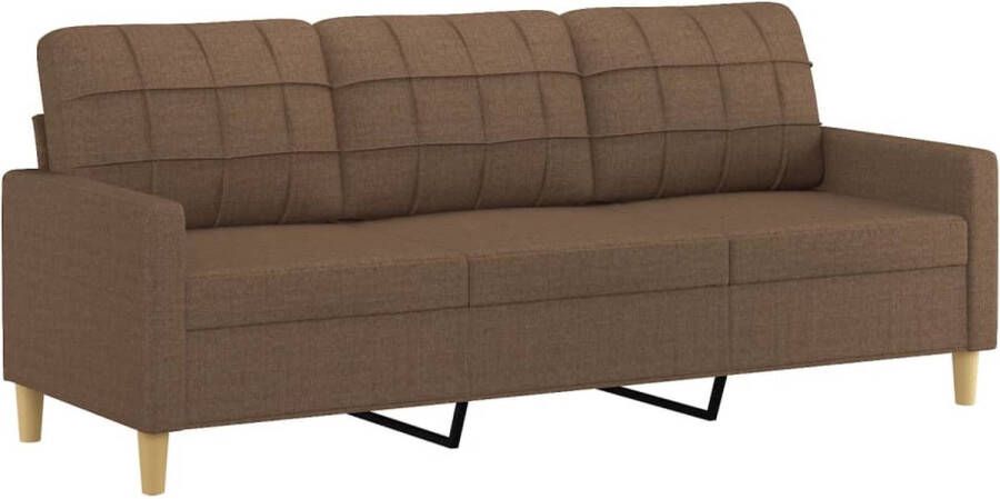 VidaXL Driezitsbank 180 cm Stof Bruin Bruine Bank 3 Zits Bank Banks Kopen Lounge Meubels Woonkamer Meubelen Stoffen Bank Bruine Sofa Luxe Bank Comfort Bank Stijlvolle Bank - Foto 2
