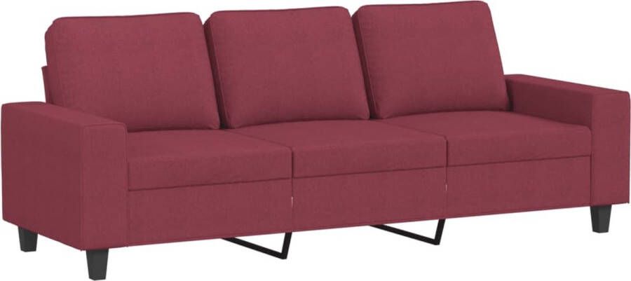 VidaXL -Driezitsbank-180-cm-stof-wijnrood
