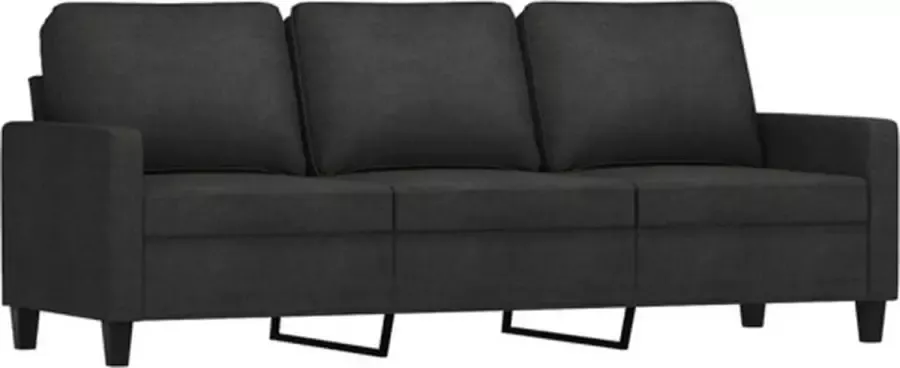 VidaXL Driezitsbank 180 cm stof zwart - Foto 2