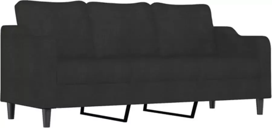 VidaXL Driezitsbank 180 cm stof zwart - Foto 2