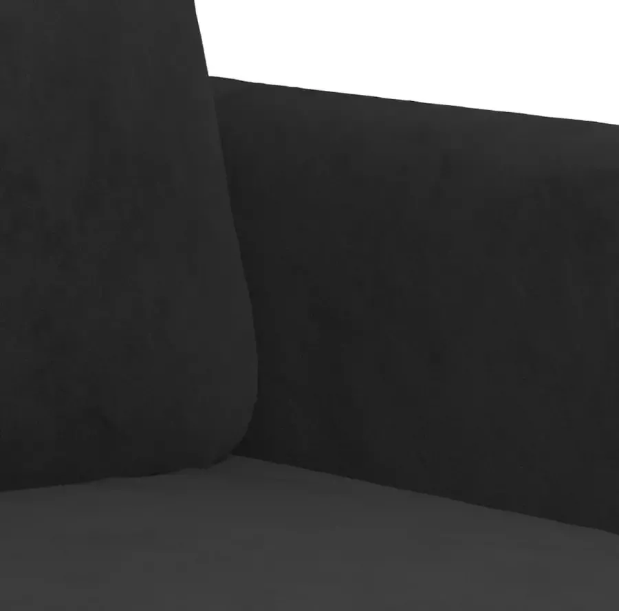 VidaXL Driezitsbank 210 cm fluweel zwart - Foto 2