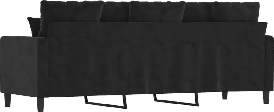 VidaXL Driezitsbank 210 cm fluweel zwart - Foto 2