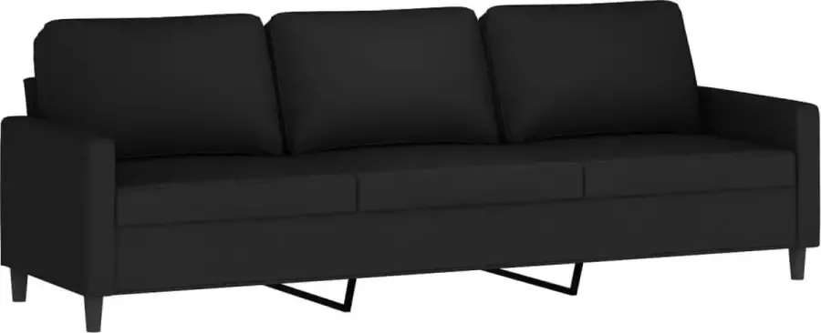 VidaXL Driezitsbank 210 cm fluweel zwart - Foto 2
