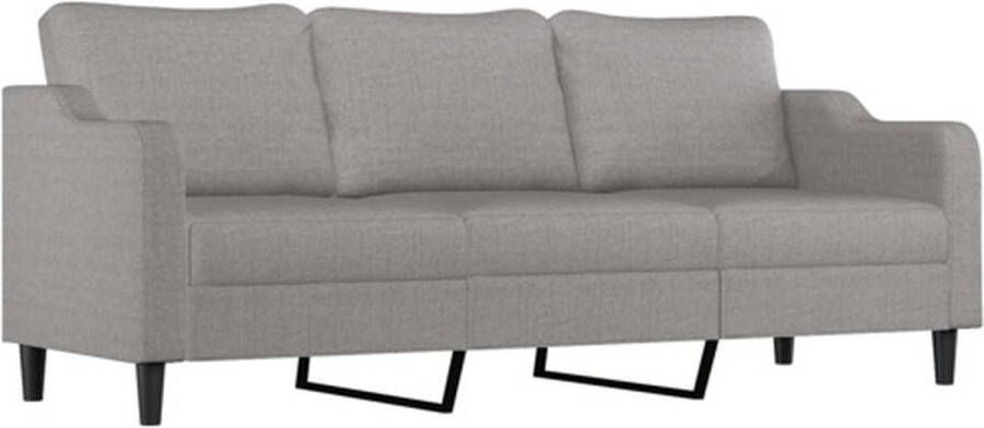 VidaXL Driezitsbank 210 cm stof lichtgrijs
