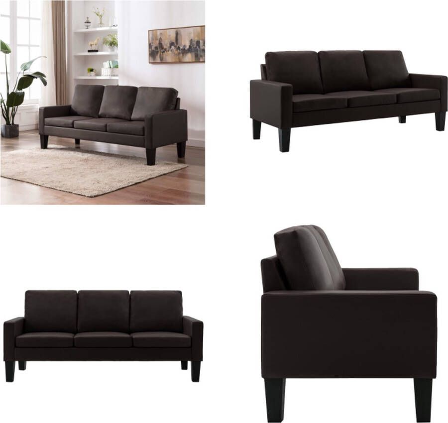 VidaXL Driezitsbank kunstleer bruin Bank Banken Driezitsbank Driezitsbanken