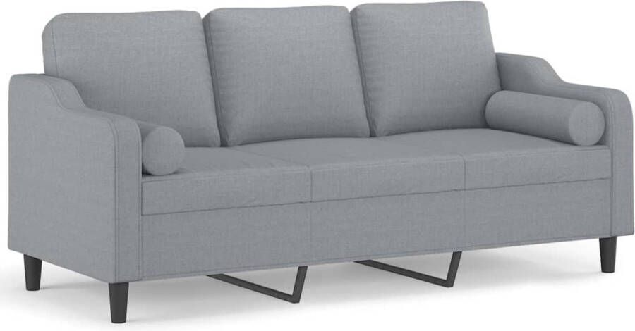 The Living Store 3-zitsbank Lichtgrijs Stof 198 x 77 x 80 cm Comfortabele en duurzame kwaliteit Drie Zitsbank Sofa Grijs Banks Kopen Lounge Meubels Woonkamer Meubilair - Foto 2