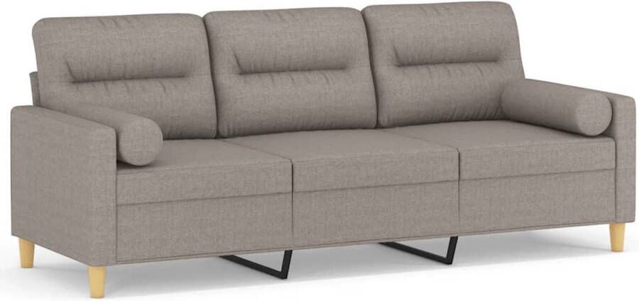 VidaXL Driezitsbank Stof Taupe Inclusief Kussens 3 Zits Bank Lounge Stoffen Bank Banks Kopen Fauteuils Woonkamer Meubilair Bruikbare Accessoires