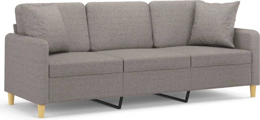 The Living Store 3-zitsbank 198 x 77 x 80 cm Taupe Comfortabele zitervaring Drie Persoonsbank Comfortabele Bank Stoffen Bank Taupe Bank Lounge Bank - Foto 2
