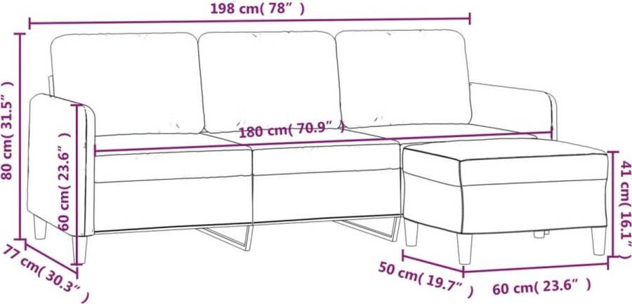 VidaXL -Driezitsbank-met-voetenbank-180-cm-fluweel-donkergrijs - Foto 3