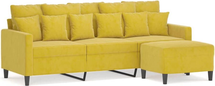 VidaXL -Driezitsbank-met-voetenbank-180-cm-fluweel-geel - Foto 3