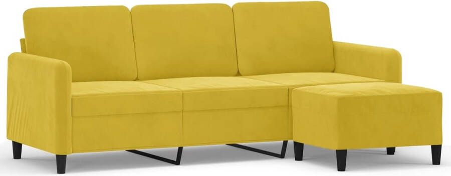 VidaXL -Driezitsbank-met-voetenbank-180-cm-fluweel-geel - Foto 2