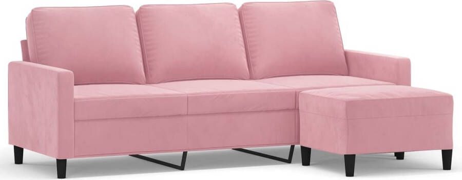 VidaXL -Driezitsbank-met-voetenbank-180-cm-fluweel-roze - Foto 3