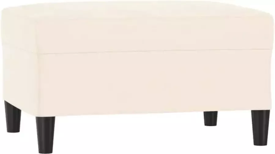 VidaXL Driezitsbank met voetenbank 210 cm fluweel crèmekleurig