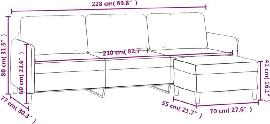 VidaXL -Driezitsbank-met-voetenbank-210-cm-stof-donkergrijs