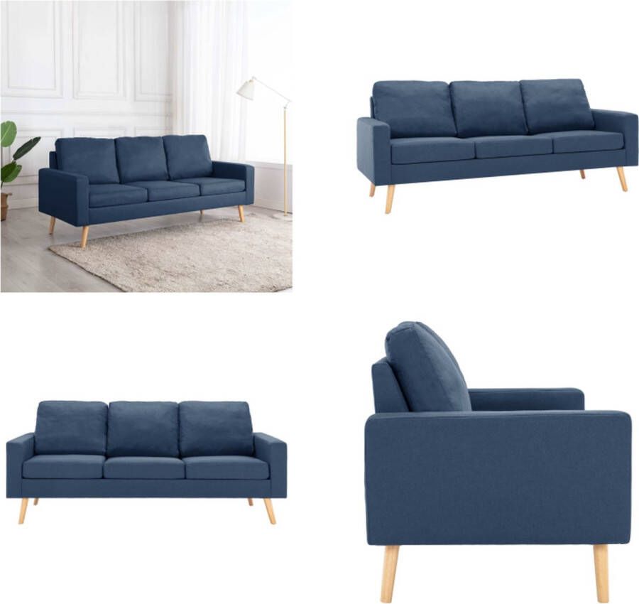 VidaXL Driezitsbank stof blauw Bank Banken Driezitsbank Driezitsbanken