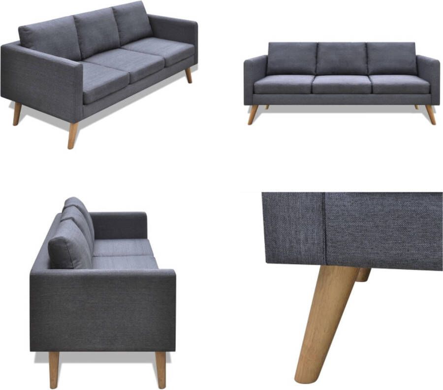 VidaXL Driezitsbank stof donkergrijs Bank Banken Bankje Bankjes