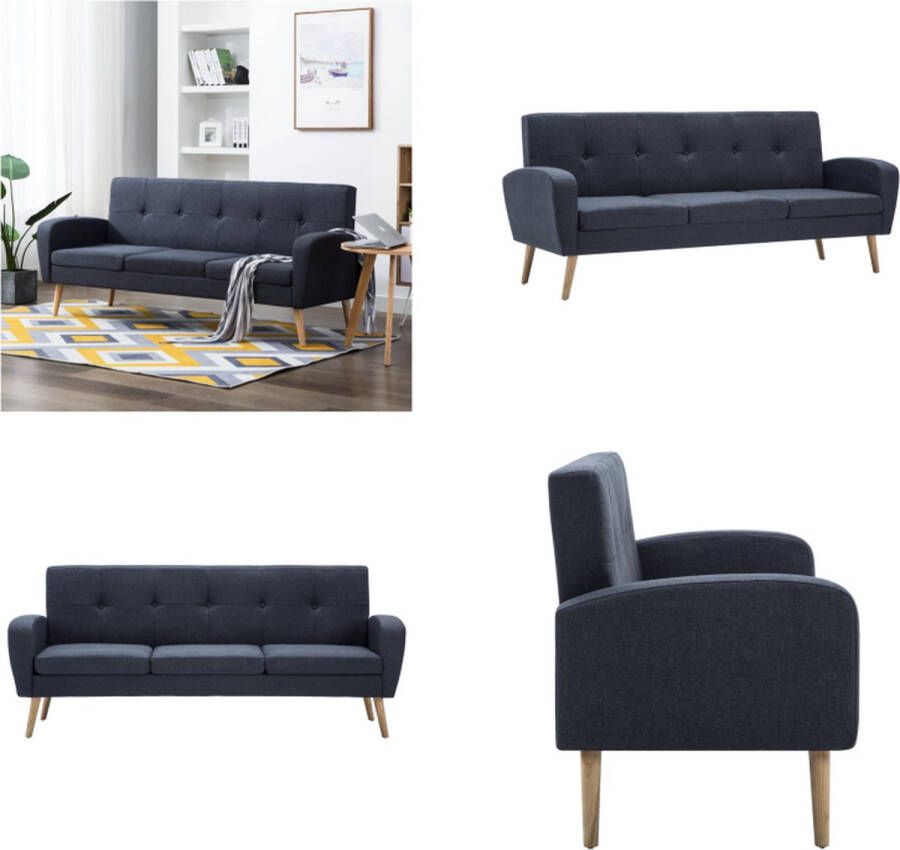 VidaXL Driezitsbank stof donkergrijs Bank Banken Stoffen Bank Stoffen Banken