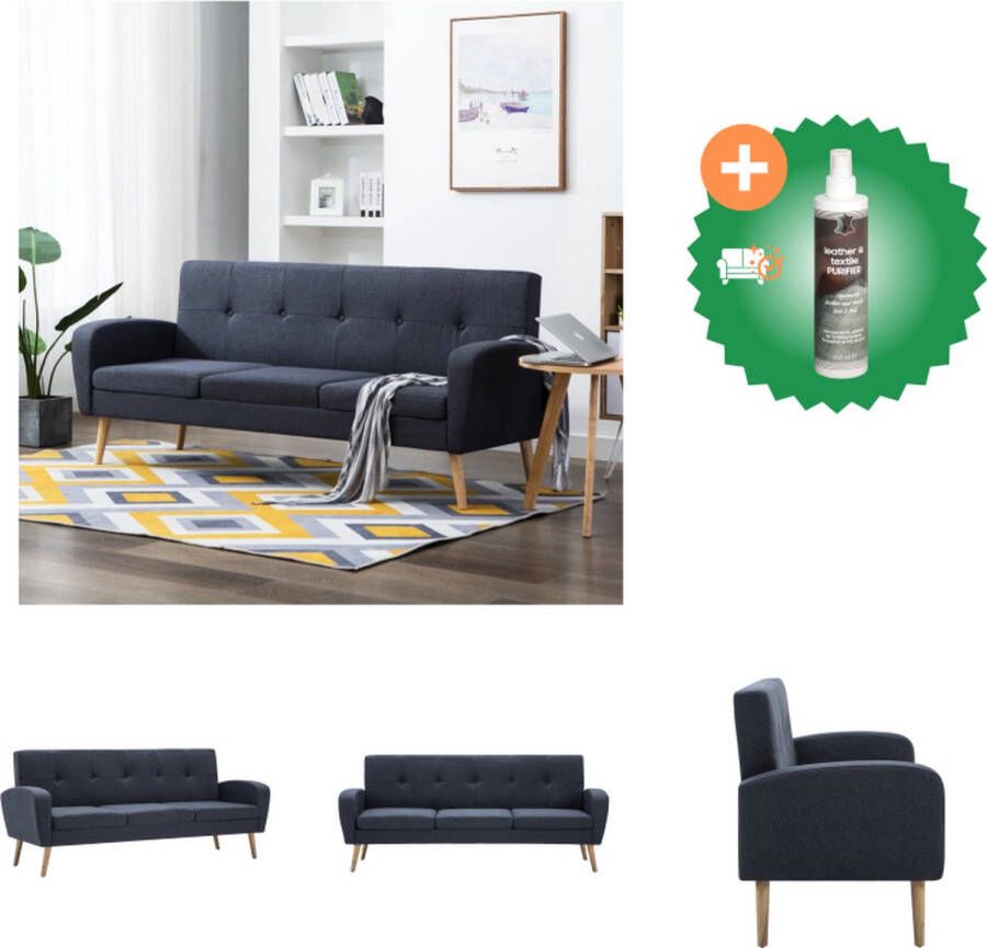 VidaXL Driezitsbank stof donkergrijs Bank Inclusief Reiniger