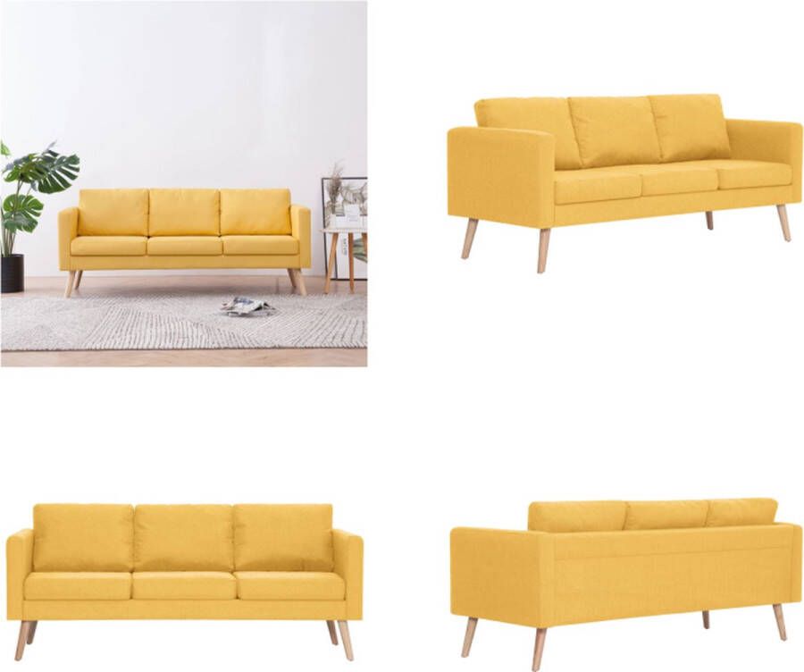 VidaXL Driezitsbank stof geel Bank Banken Zitbank Zitbanken