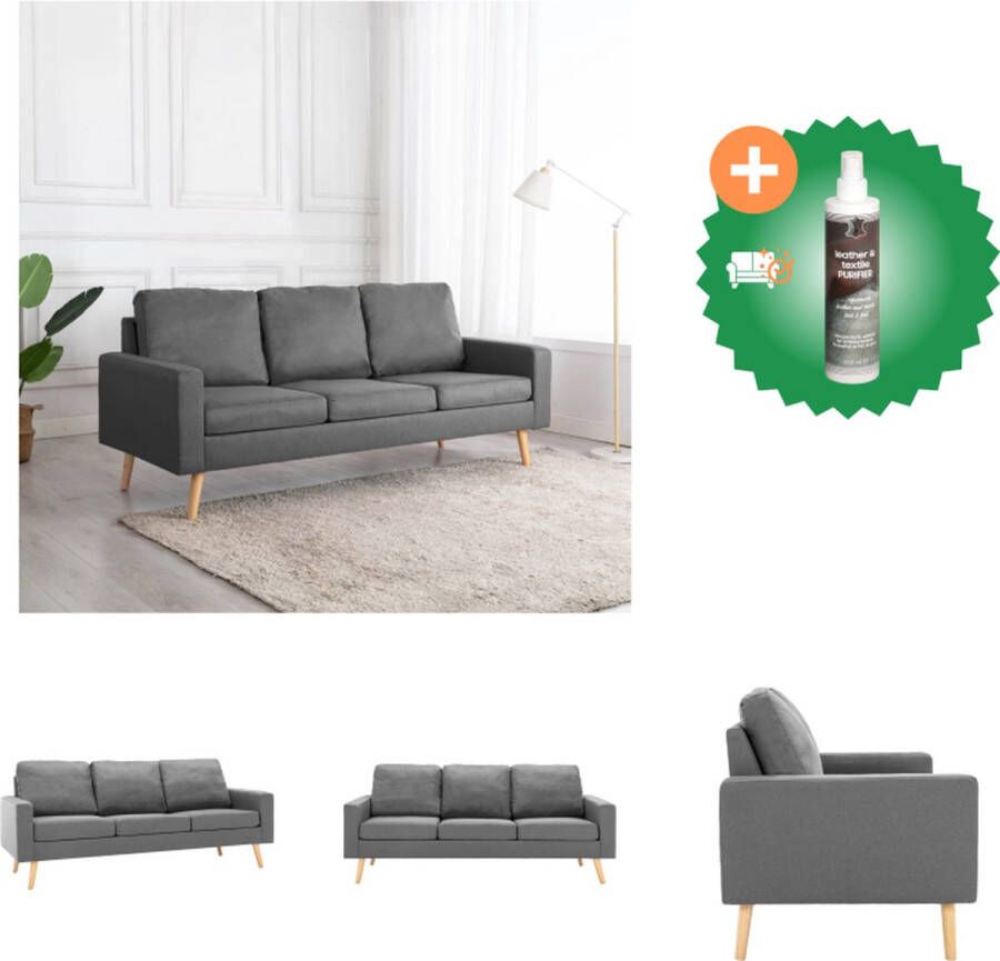 VidaXL Driezitsbank Stof Lichtgrijs 184x76x82.5cm Bank Inclusief Reiniger
