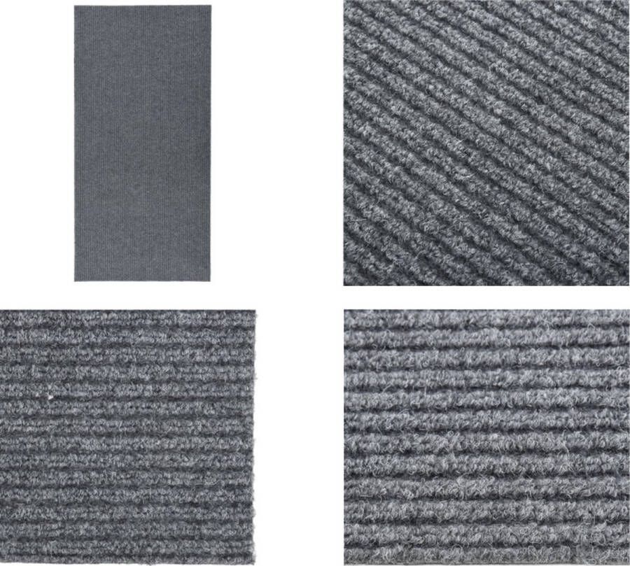 VidaXL Droogloopmat 100x200 cm grijs Vloerkleed Vloerkleden Loper Vloerkleed Loper Vloerkleden