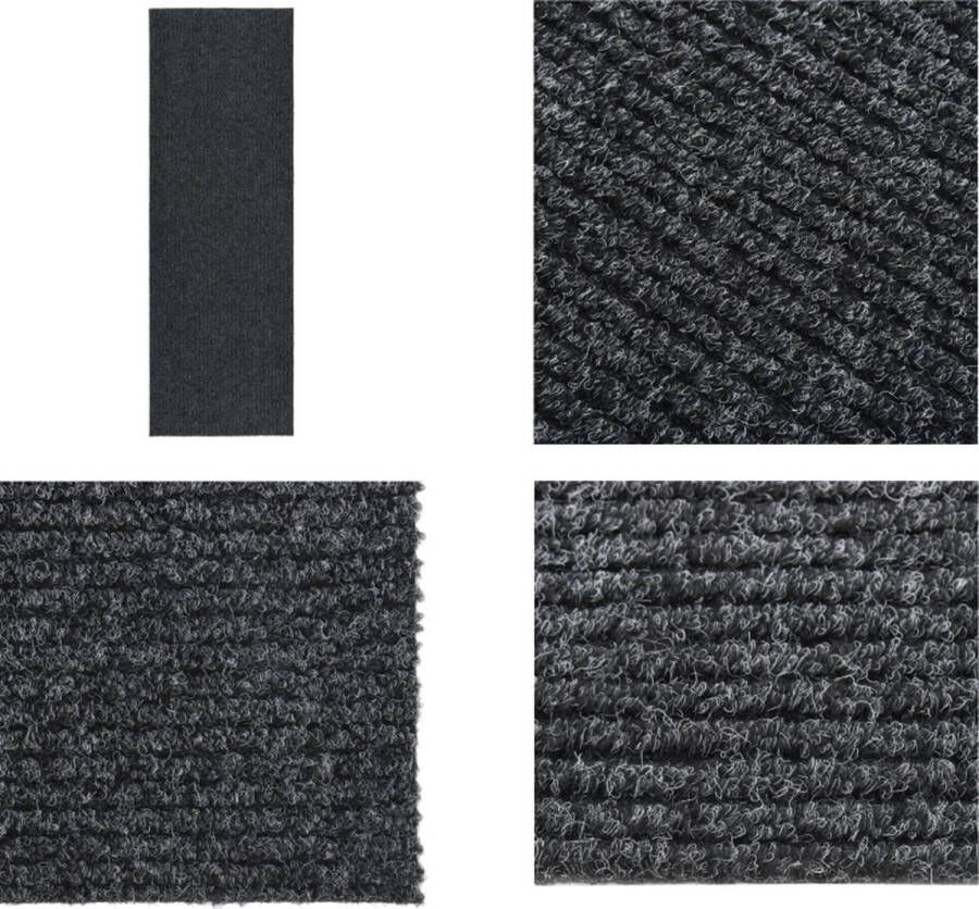 VidaXL Droogloopmat 100x300 cm antracietkleurig Vloerkleed Vloerkleden Loper Vloerkleed Loper Vloerkleden