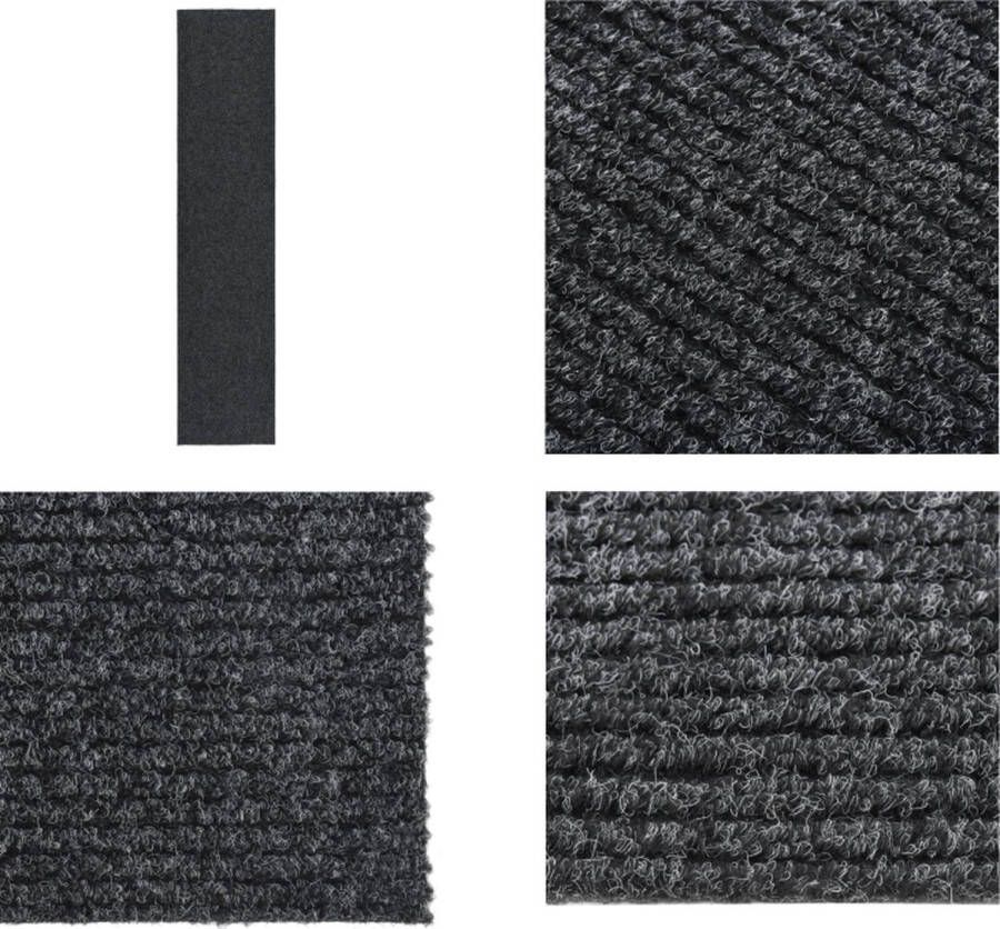VidaXL Droogloopmat 100x450 cm antracietkleurig Vloerkleed Vloerkleden Loper Vloerkleed Loper Vloerkleden