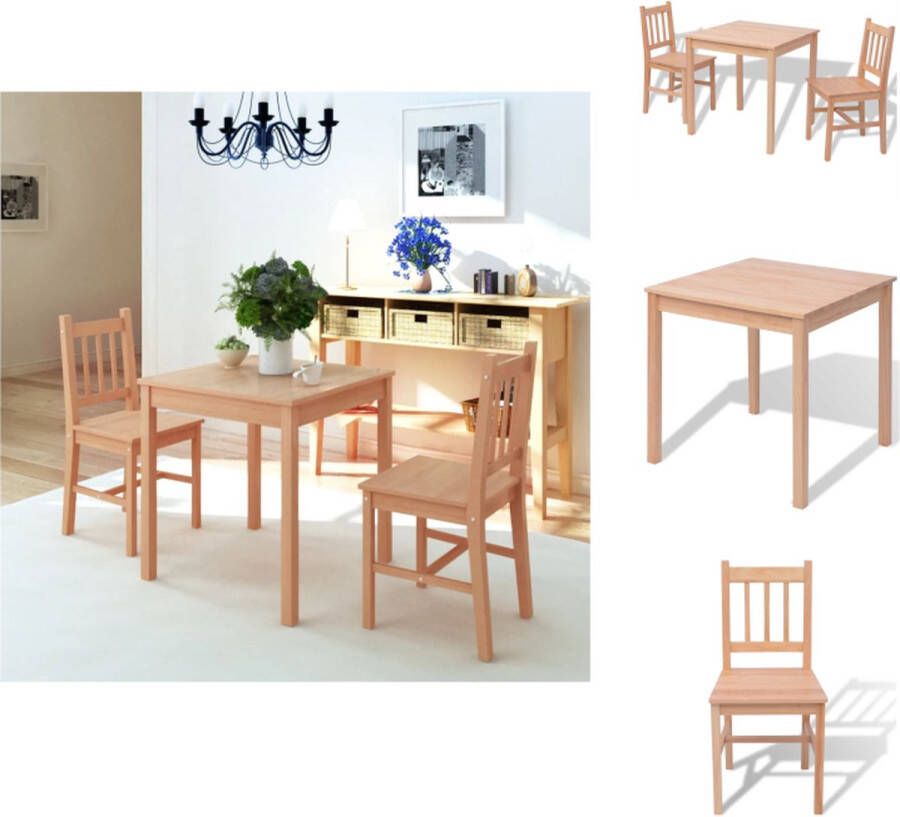 VidaXL Eetkamertafel En Eetkamerstoel Eetkamertafels En Eetkamerstoelen Houten Eetset Houten Eetsets 3-delige Eetkamerset grenenhout