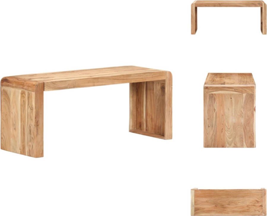 VidaXL Eetkamerbank Massief acaciahout 110x38x46 cm Natuurlijke afwerking Bank - Foto 2