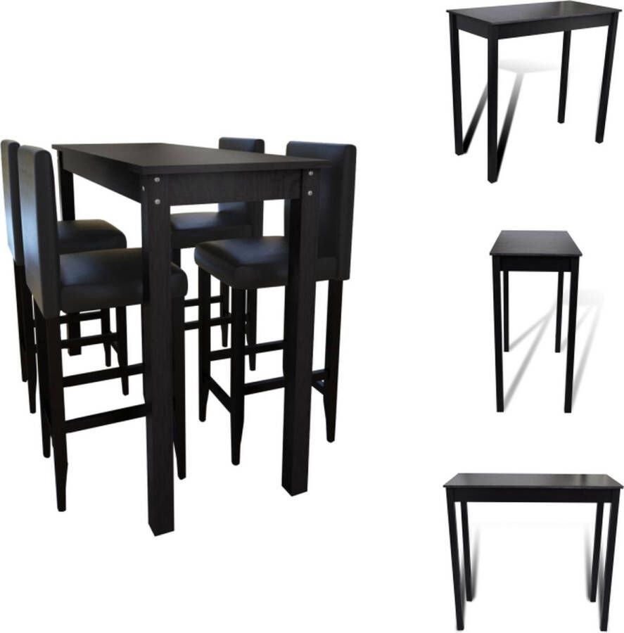 VidaXL Eetkamerset Rechthoekige Tafel 115 x 55 x 107 cm Zwart Set tafel en stoelen