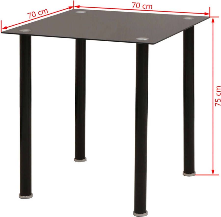 VidaXL -Eetkamerset-tafel-en-stoel-zwart-3-delig - Foto 2