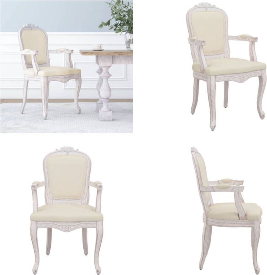 VidaXL Eetkamerstoel 62x59-5x100-5 cm linnen beige Eetkamerstoel Eetkamerstoelen Eetstoel Stoel