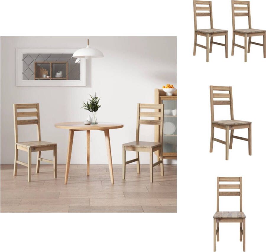 VidaXL Eetkamerstoel Eetkamerstoelen Diner Stoel Diner Stoelen Eetkamerstoelen 2 st massief acaciahout