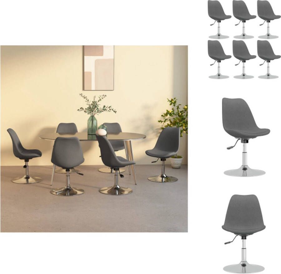 VidaXL Eetkamerstoel Comfort Lichtgrijs 49x45x(81-93)cm Eetkamerstoel