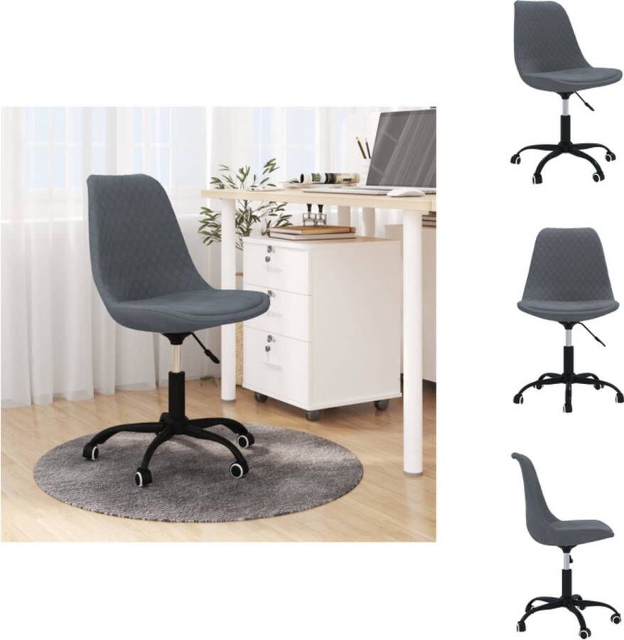 VidaXL Eetkamerstoel Donkergrijs 49 x 51.5 x (82-93) cm Ademend en duurzaam Inclusief montagehandleiding Eetkamerstoel