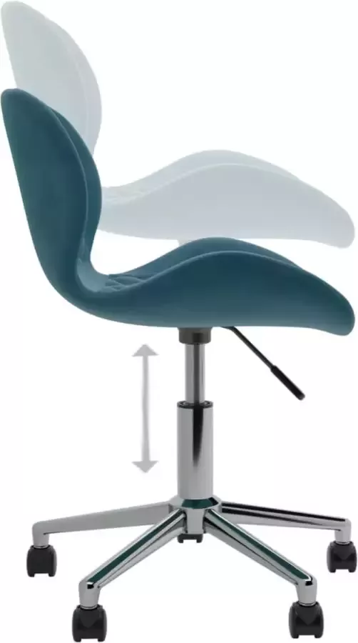 VidaXL -Kantoorstoel-draaibaar-fluweel-blauw