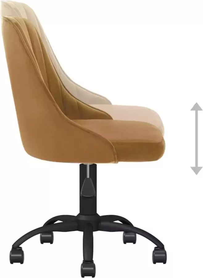 VidaXL Eetkamerstoel draaibaar fluweel bruin - Foto 1