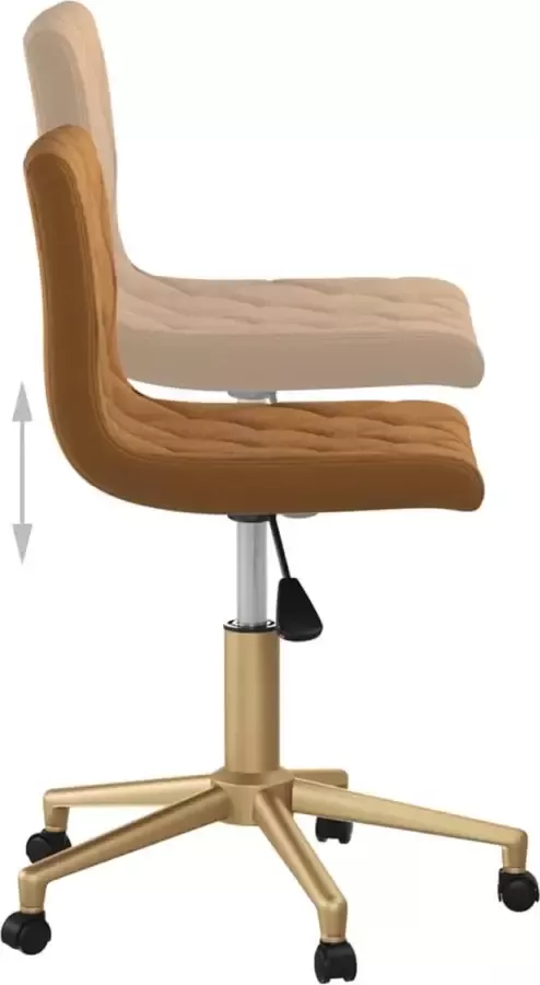 VidaXL Eetkamerstoel draaibaar fluweel bruin - Foto 2