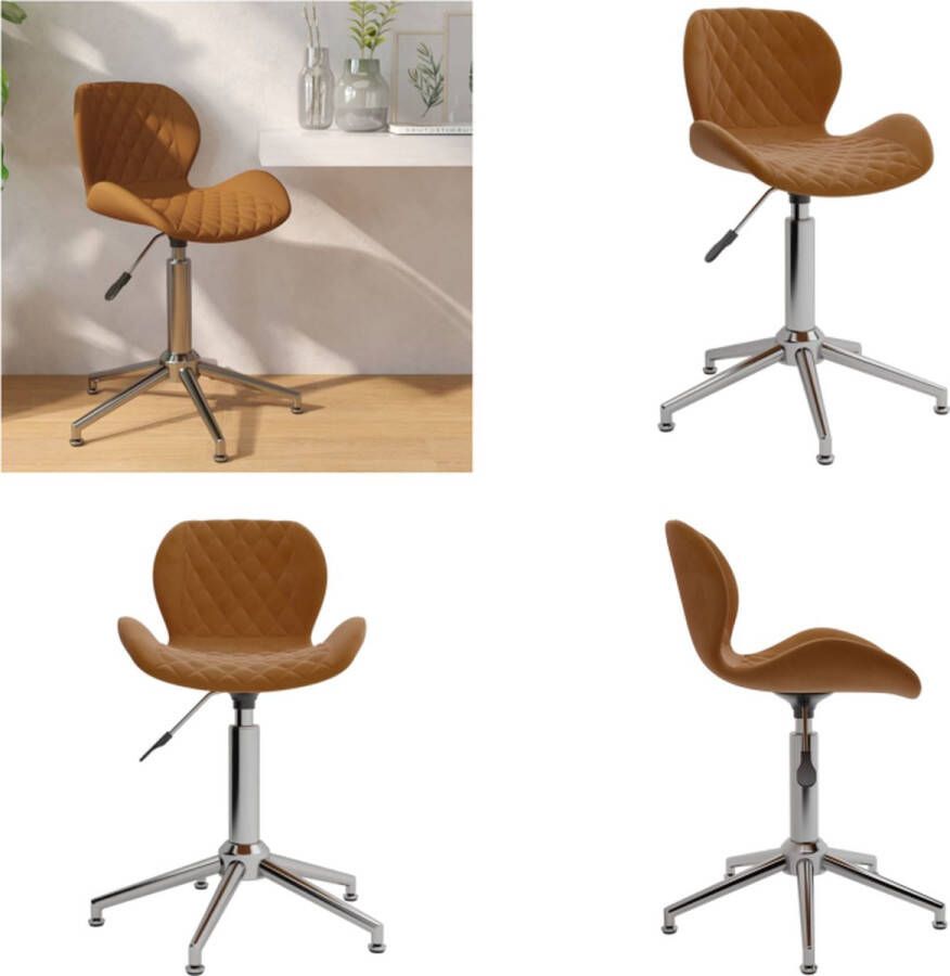 VidaXL Eetkamerstoel draaibaar fluweel bruin Draaibare Eetkamerstoel Draaibare Eetkamerstoelen Eetkamerstoel Eetkamerstoelen