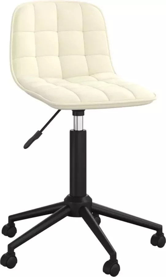 VidaXL Eetkamerstoel draaibaar fluweel crèmekleurig - Foto 2