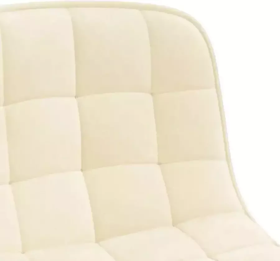 VidaXL Eetkamerstoel draaibaar fluweel crèmekleurig - Foto 2