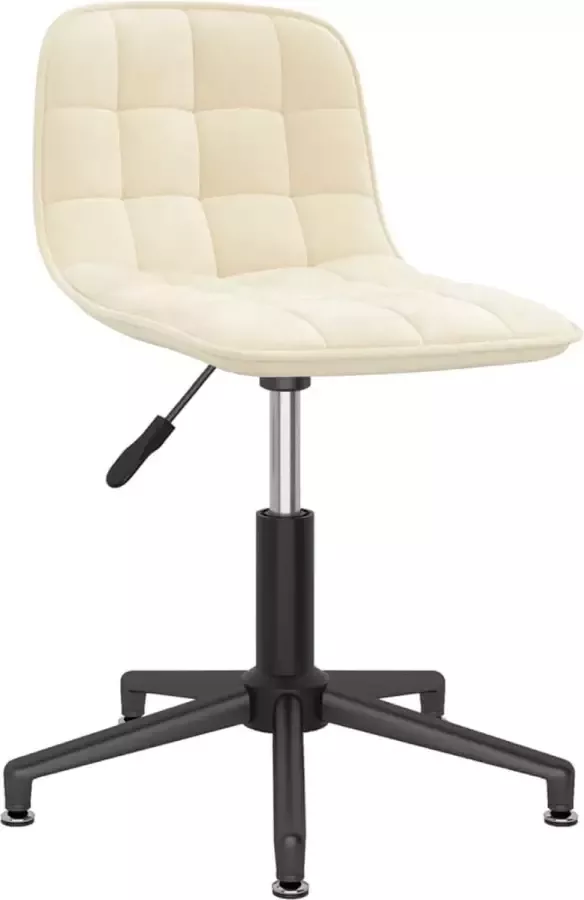 VidaXL Eetkamerstoel draaibaar fluweel crèmekleurig - Foto 3