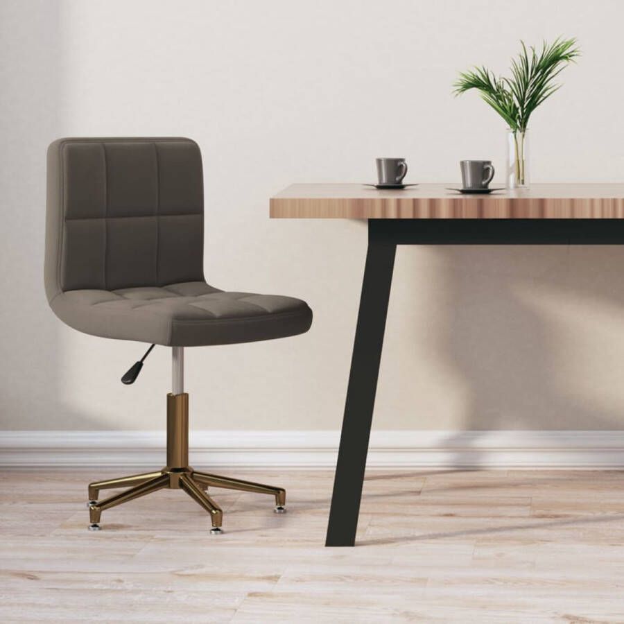 VidaXL Eetkamerstoel draaibaar fluweel donkergrijs