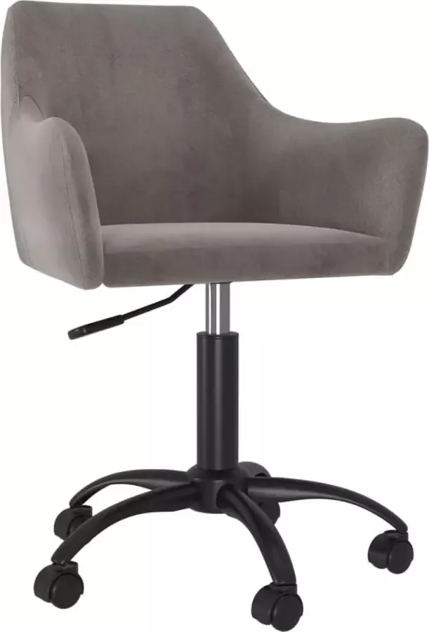 VidaXL Eetkamerstoel draaibaar fluweel lichtgrijs - Foto 2
